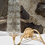 Wall lamp in gilded metal and glass
