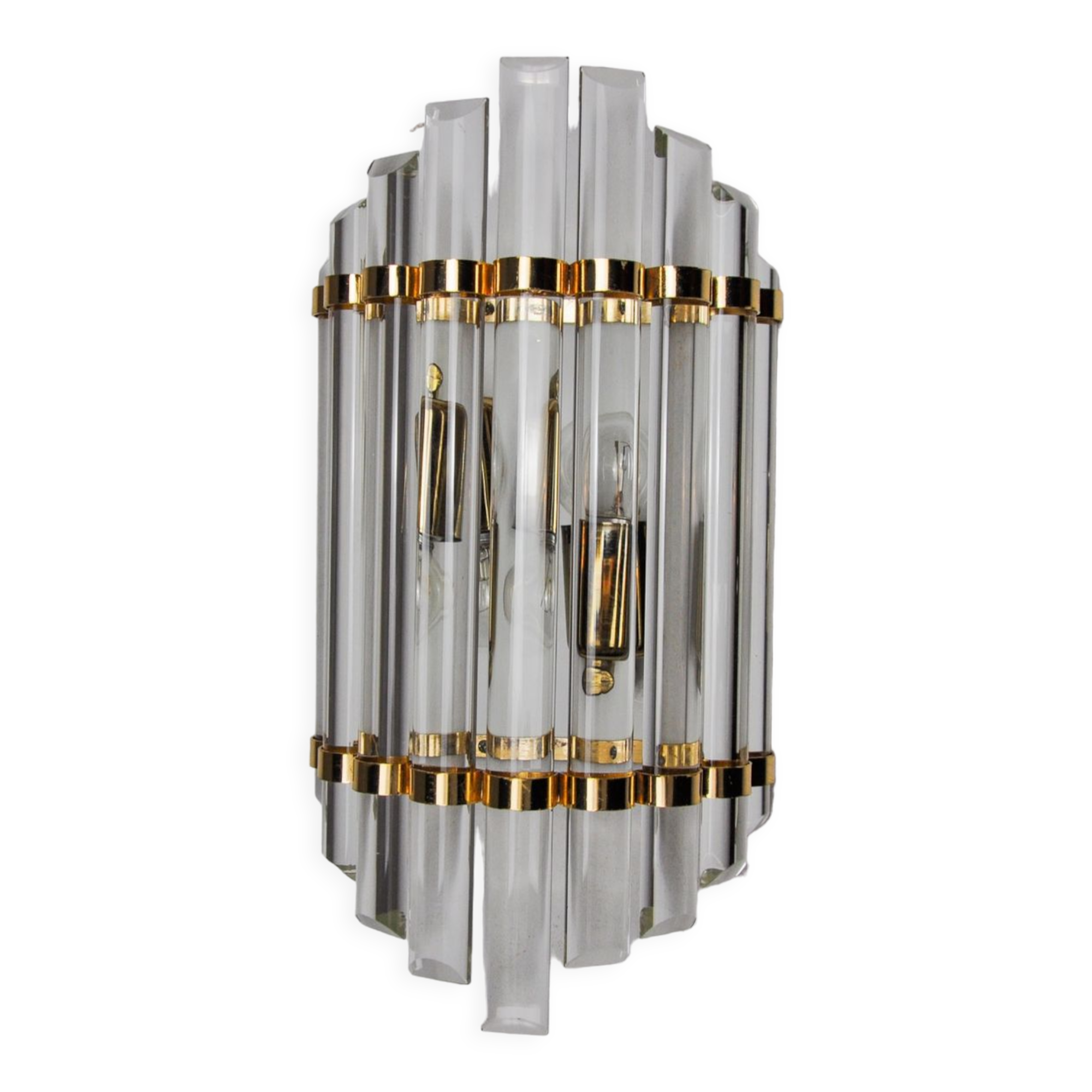 Venini wall lamp, murano half-moon glass, italy, 1970
