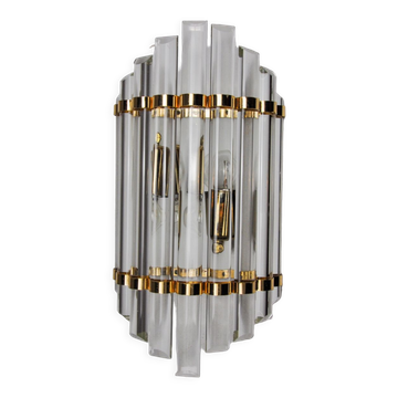 Venini wall lamp, murano half-moon glass, italy, 1970