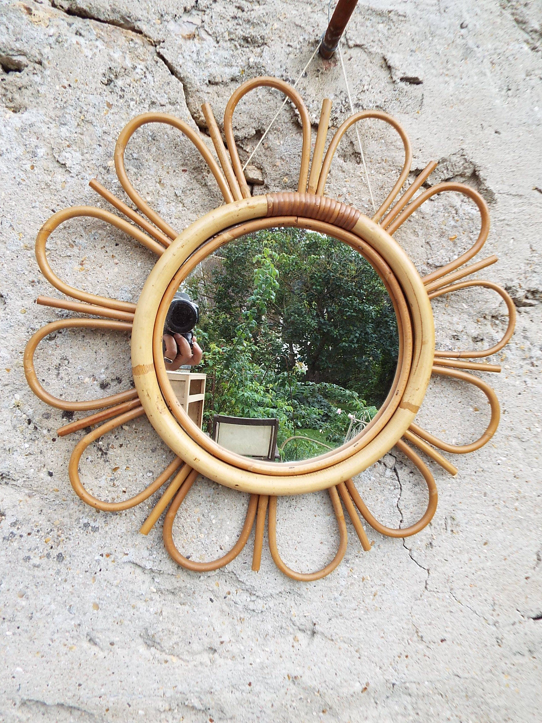 Rattan mirror