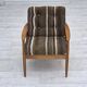 1970s, Danish armchair, beech wood, furniture wool fabric.