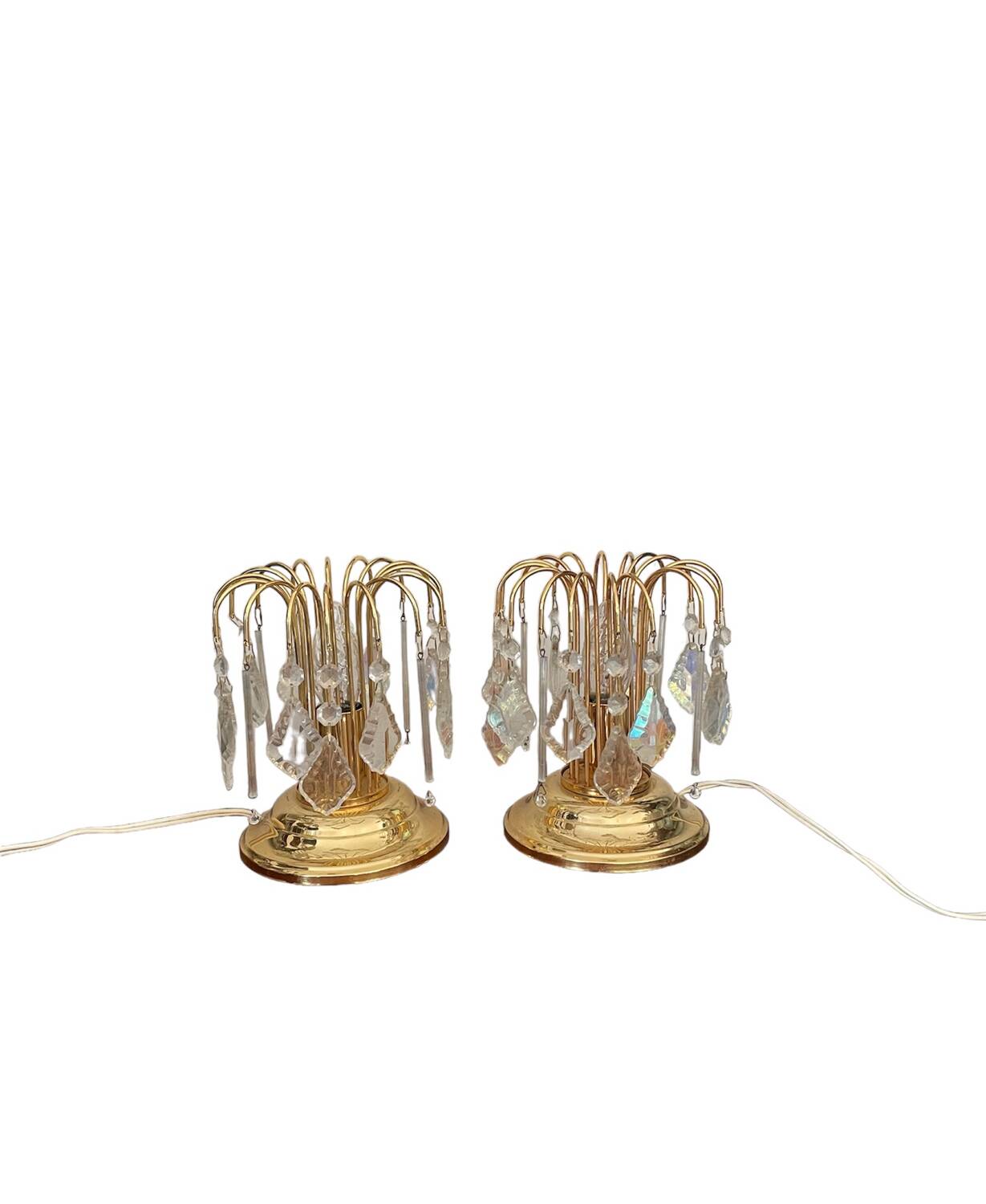 Pair of vintage gold accent lamps