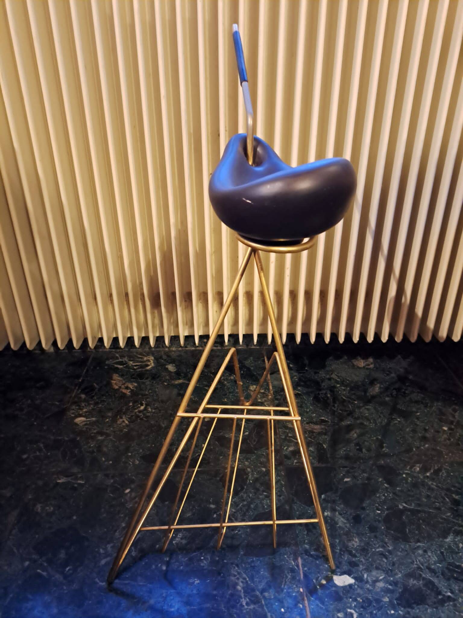 Newspaper rack/ashtray attributed to Georges Jouve for Marcel Asselbur