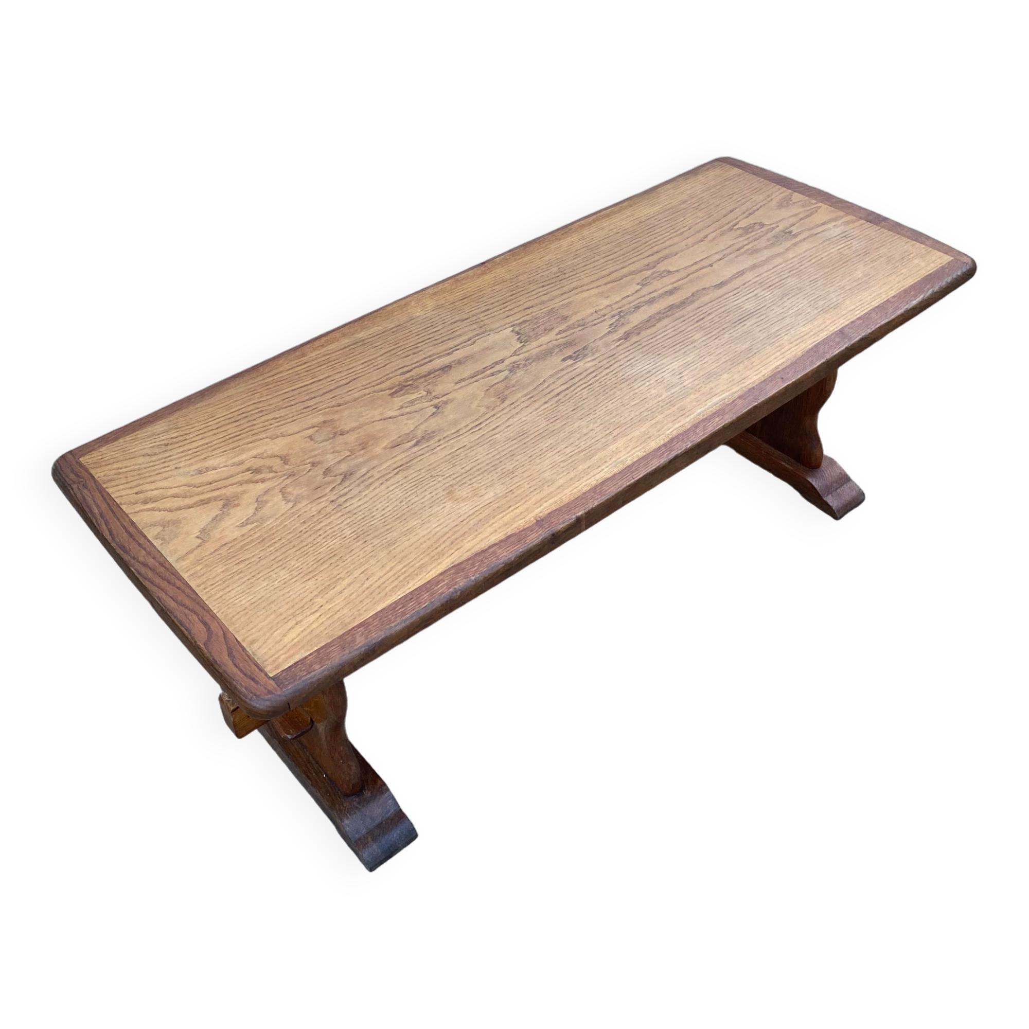 Rustic oak farmhouse coffee table, monastery style, 1950s