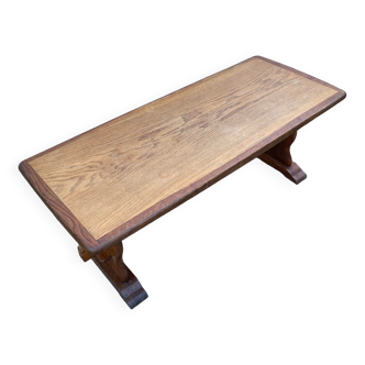 Rustic oak farmhouse coffee table, monastery style, 1950s