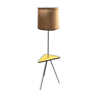 Vintage 70s formica yellow floor lamp