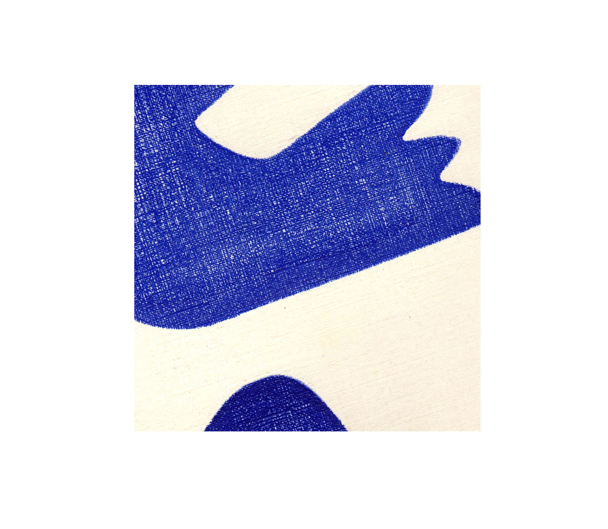 Birds - painting on paper - h158 - majorelle blue - signed eawy