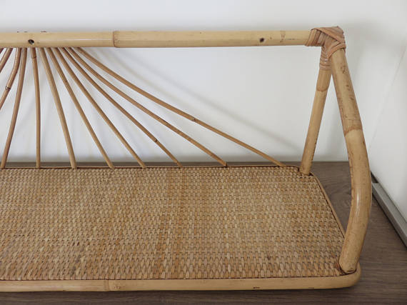 50 - 60's rattan wall shelf