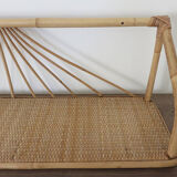 50 - 60's rattan wall shelf