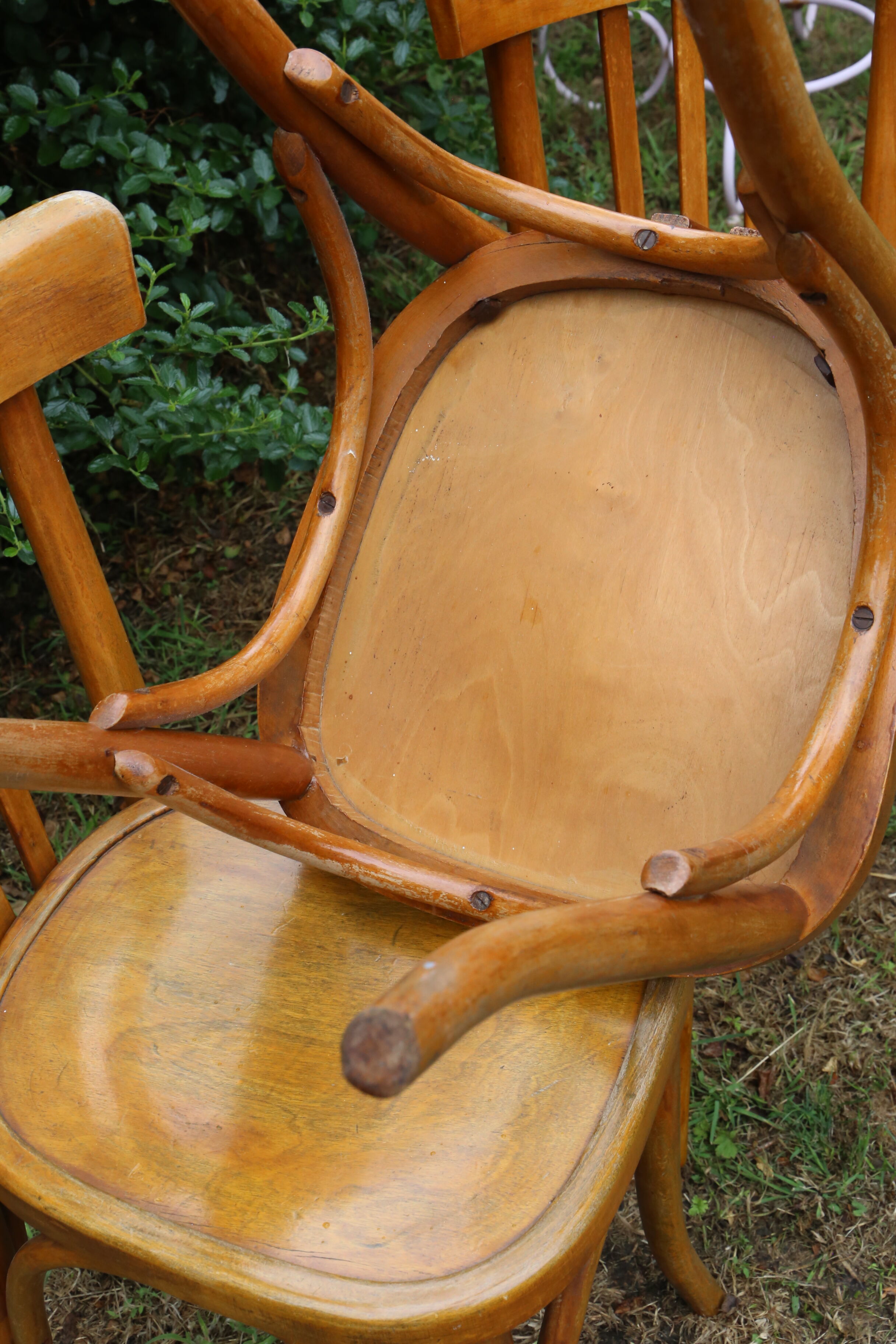 Lot of 6 Mahieu bistro chairs, numbered