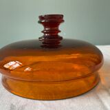 Amber brown glass medicine jar