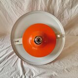 Space Age Design pendant light in orange lacquered metal