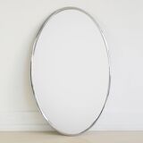 Miroir ovale chromé argenté