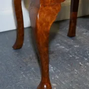 Art Deco Queen Anne Style Armchairs in Walnut Burl, 1920s, Set of 2
