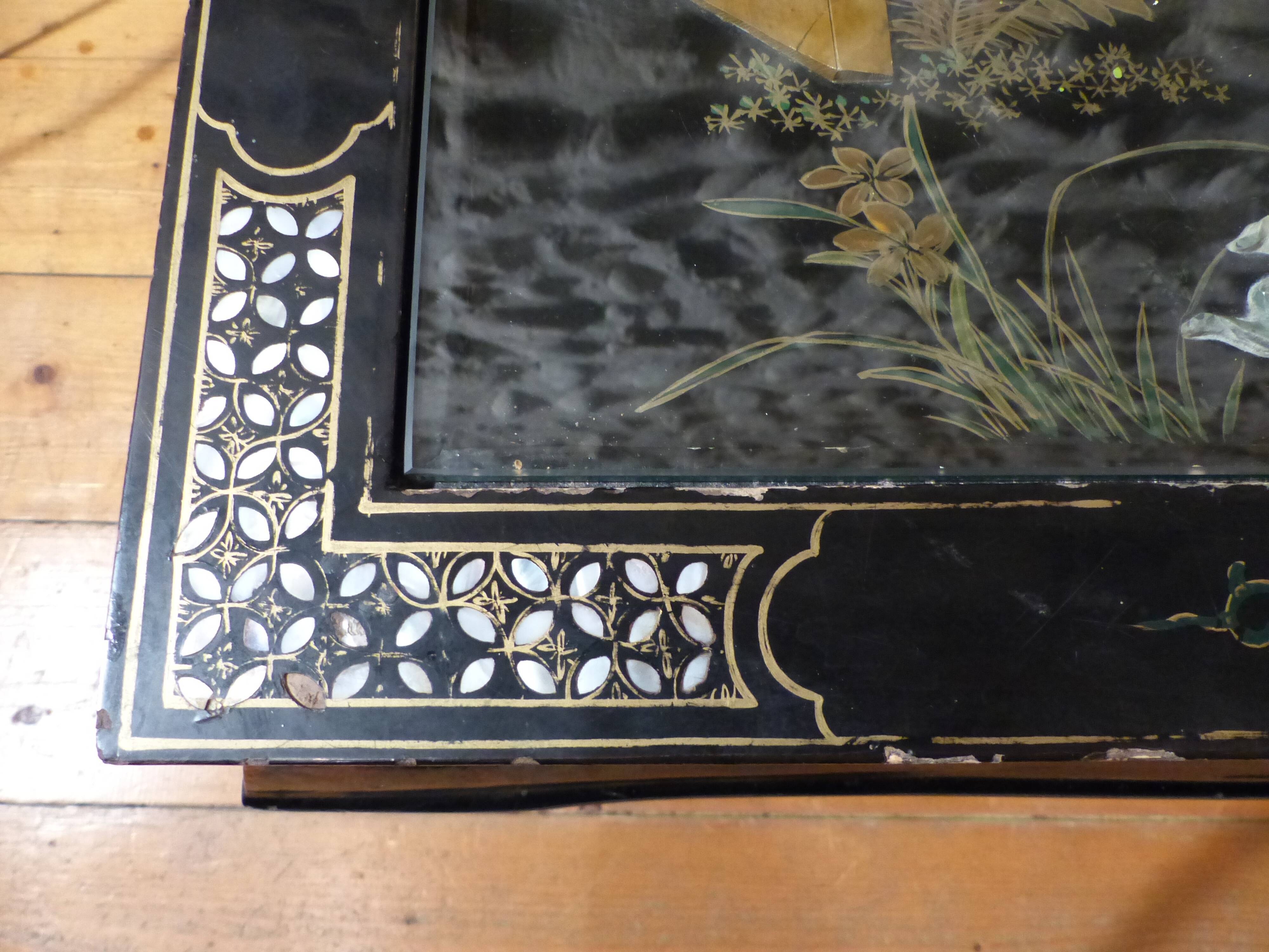 Asian-decorated rectangular coffee table