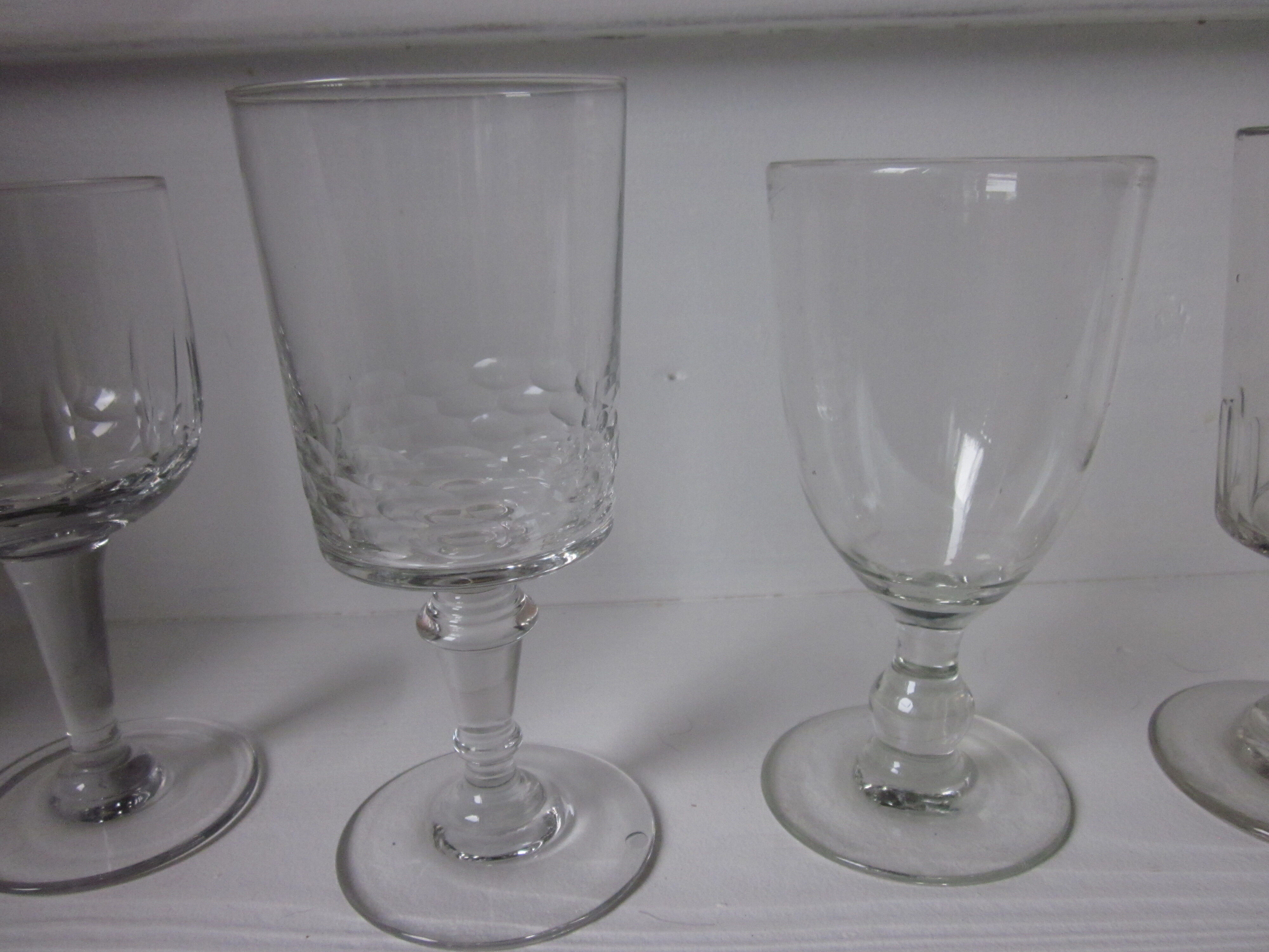 Batch of 6 old glass glass blown depareillè