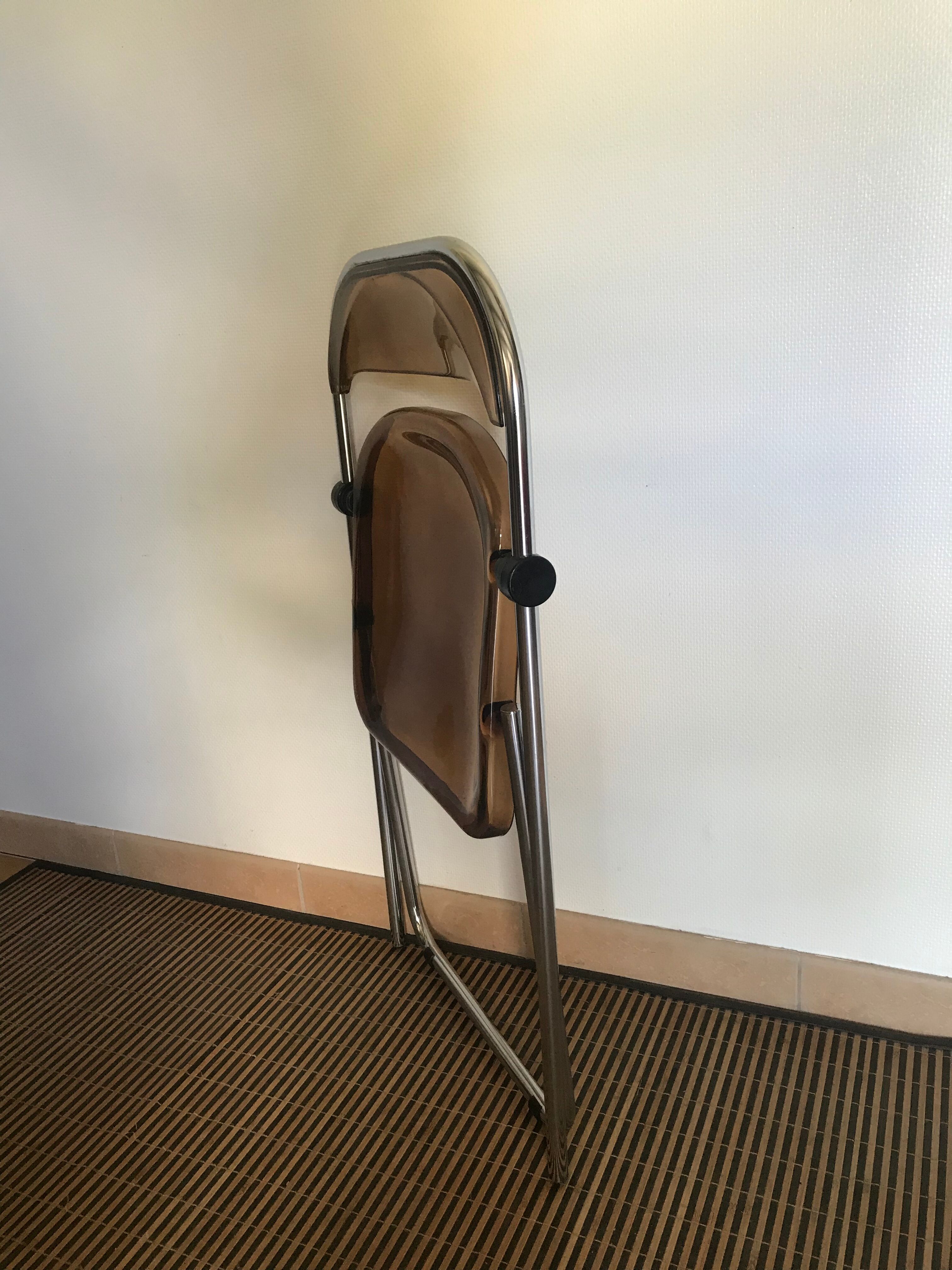 Vintage folding chairs smoked Plexiglas