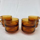 Ensemble de 8 tasse à café Duralex couleur ambrée