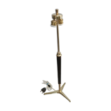 Leather-covered brass table lamp by Jacques Adnet 1950s