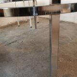 Round coffee table, chrome and smoked glass