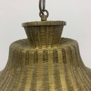 Woven brass wire hanging lamp , 1950s