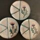 6 ceramic plates, model chardons, Daniel Etienne, Vallauris, 1970