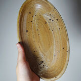 2 oval vintage stoneware/ceramic dishes from Salins, 1960s.