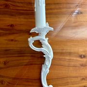 Louis XVI style bronze wall light with white patina
