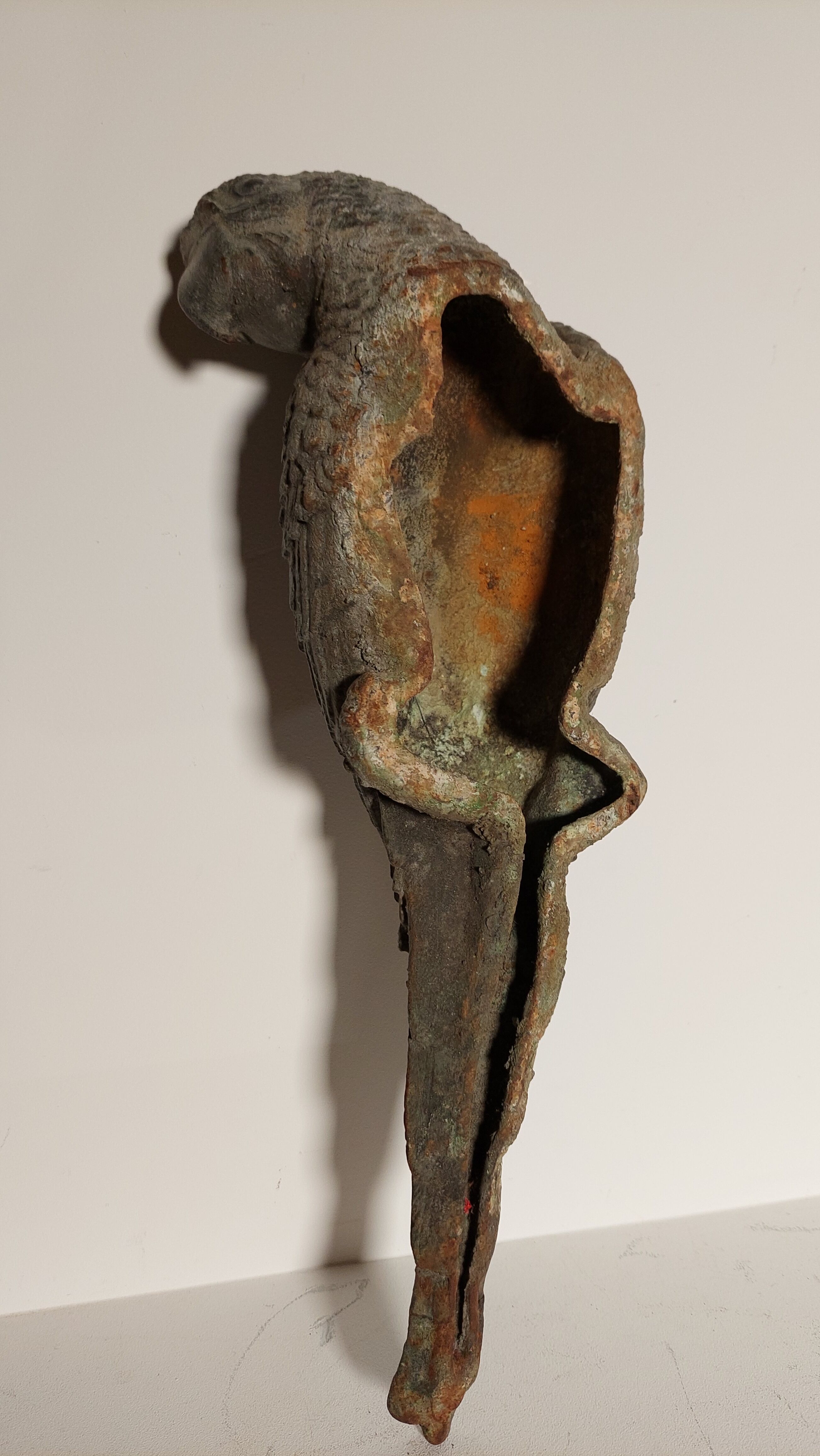 Decorative cast iron parrot