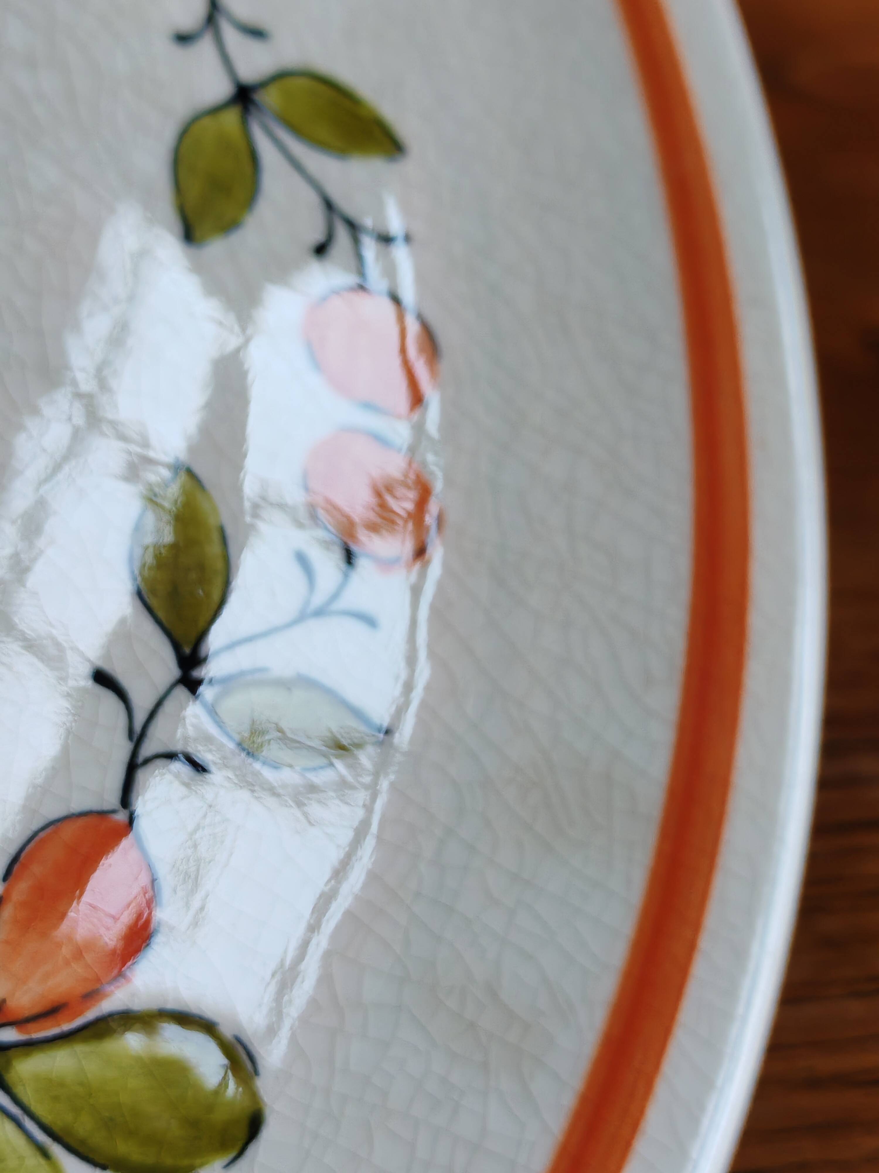 Vintage Cheese Plate Gien France Handmade decor My Kitchen