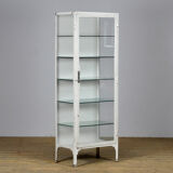 Iron and glass medical display cabinet 1930s