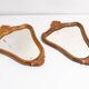 Pair of vintage Mid-Century decorative mirrors in a gold frame, Italy, 1960s.
