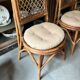 4 bent bamboo and rattan chairs