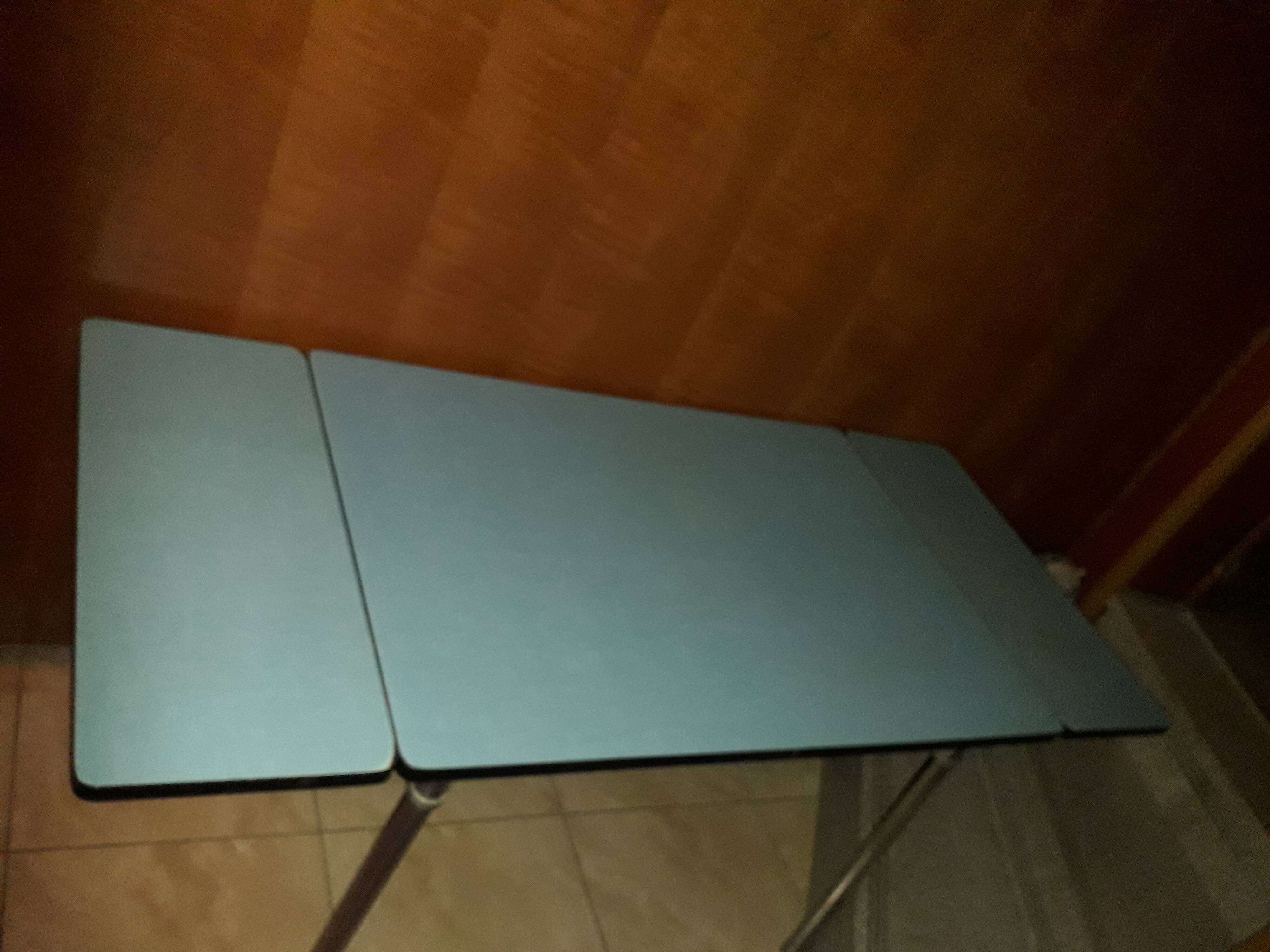 Table in blue Formica vintage plastic brand