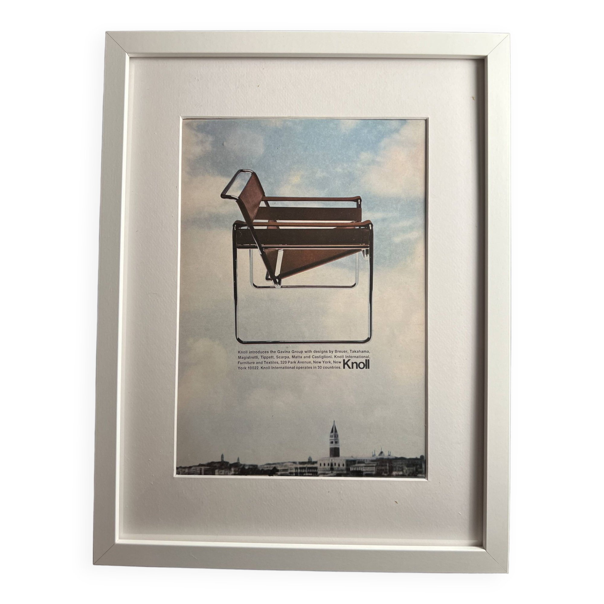 Old framed poster knoll wassily marcel breuer bauhaus