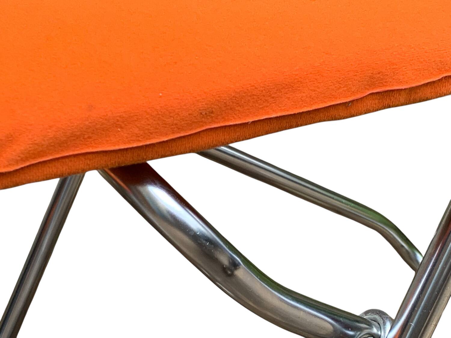 Framar orange felt folding chairs 1970
