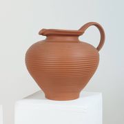 Pair of handcrafted terracotta vases from the mid-century.