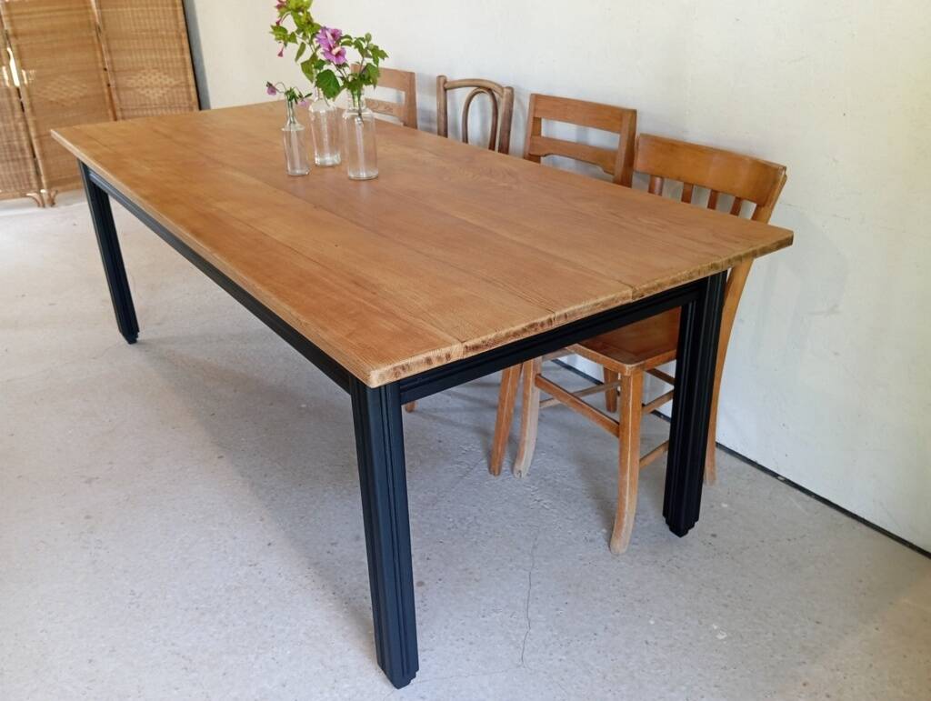 Solid oak farmhouse table 213 cm