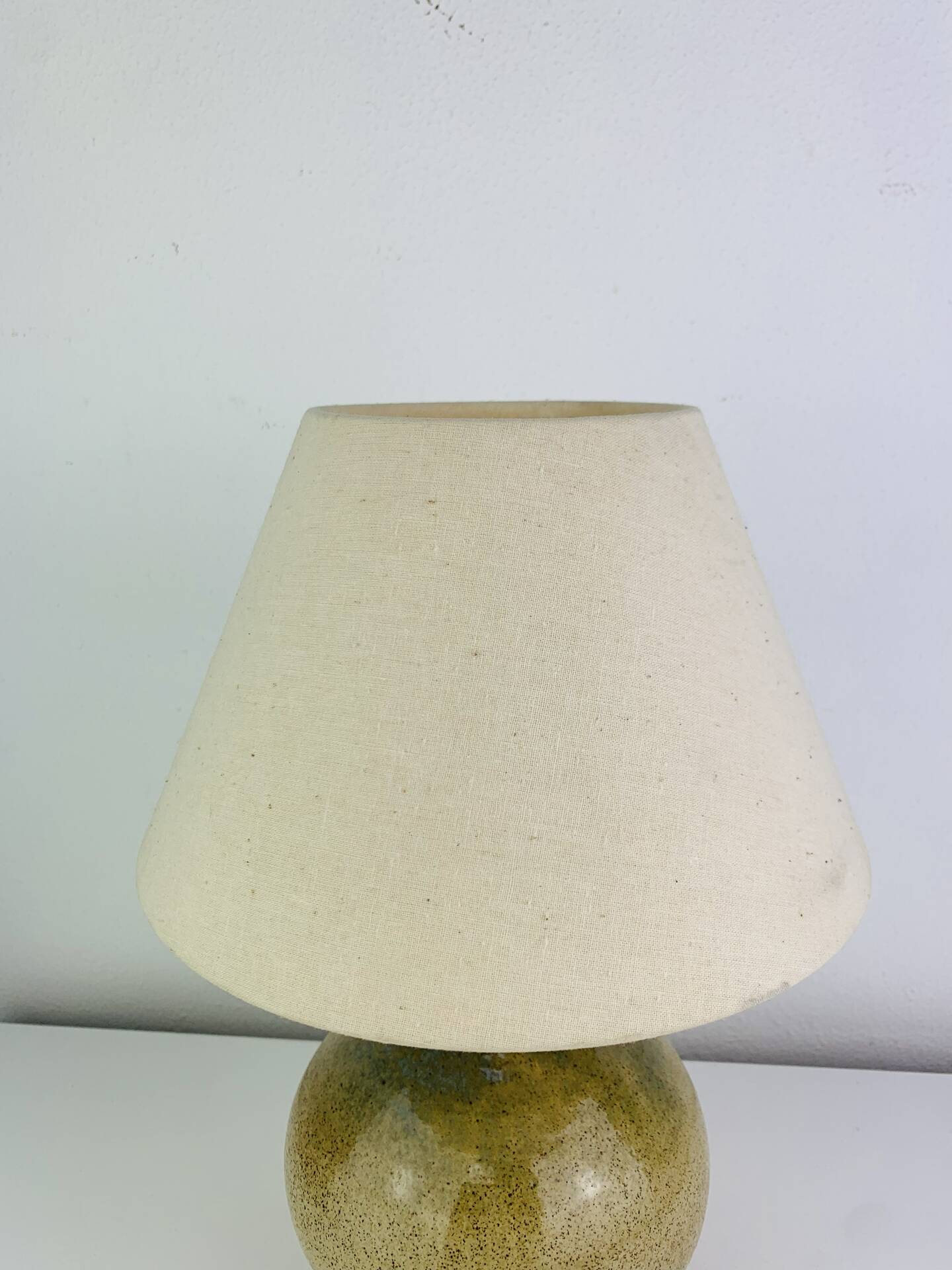 Vintage stoneware globe lamp