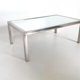 Steel Coffee Table in the Style of Nanda Vigo with a Mirrored Top, Italy, 1970s
