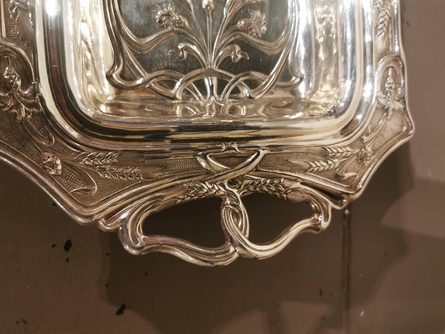 Art Nouveau silver-plated metal centerpiece by Armand Frenais