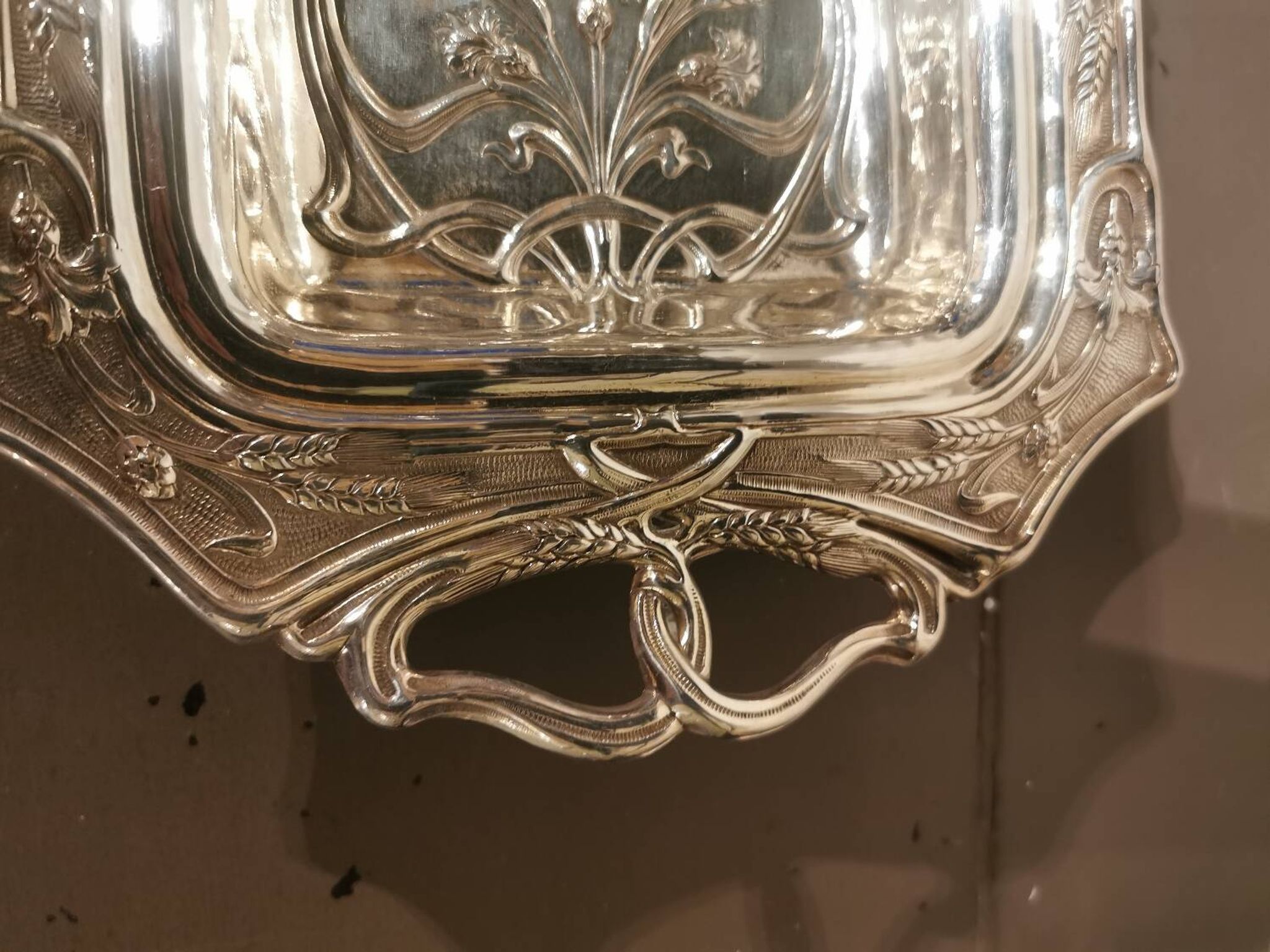 Art Nouveau silver-plated metal centerpiece by Armand Frenais