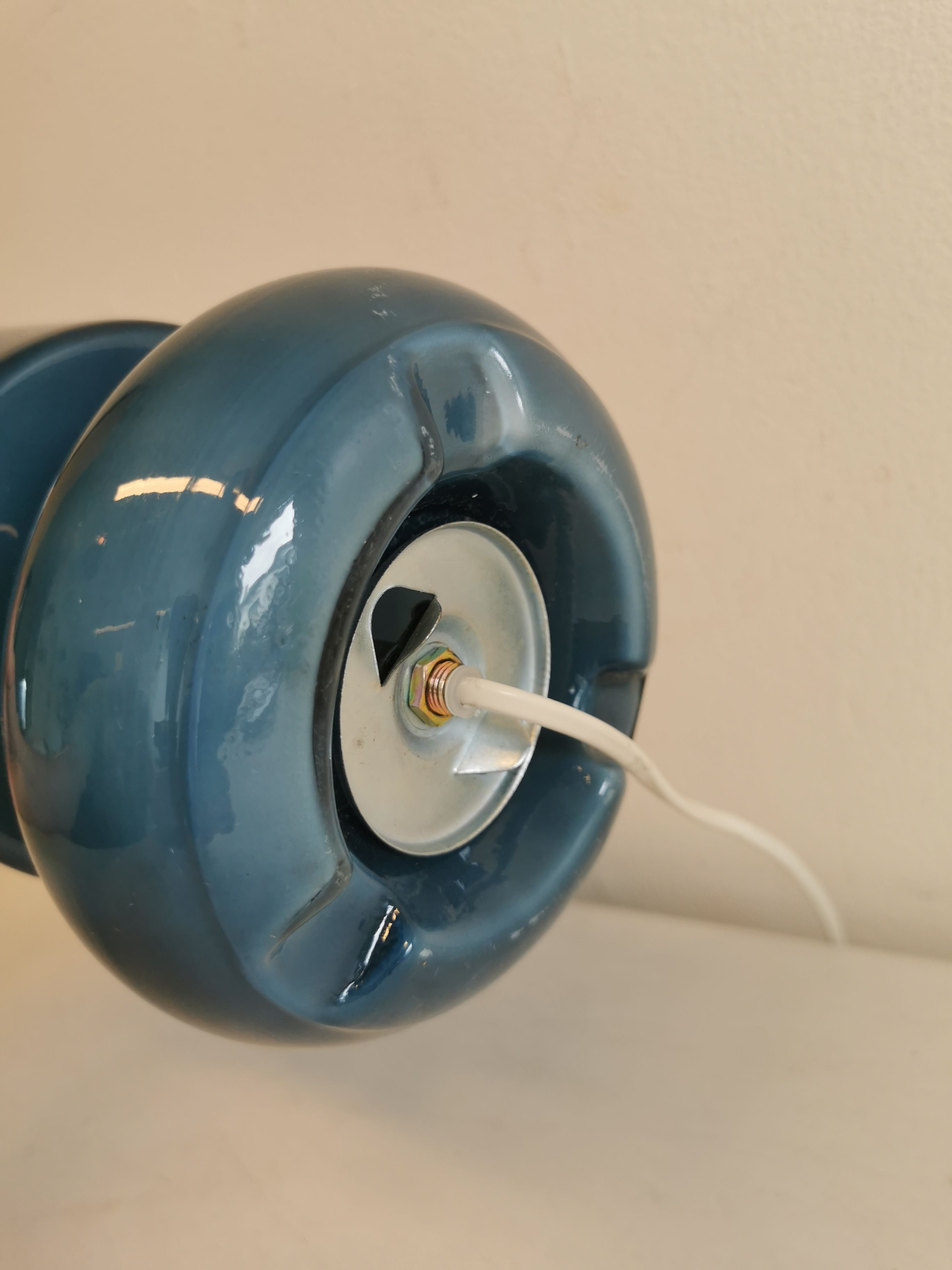 Vintage table lamp from ikea, model lykta, in petrolium blue color, from the late 90s.