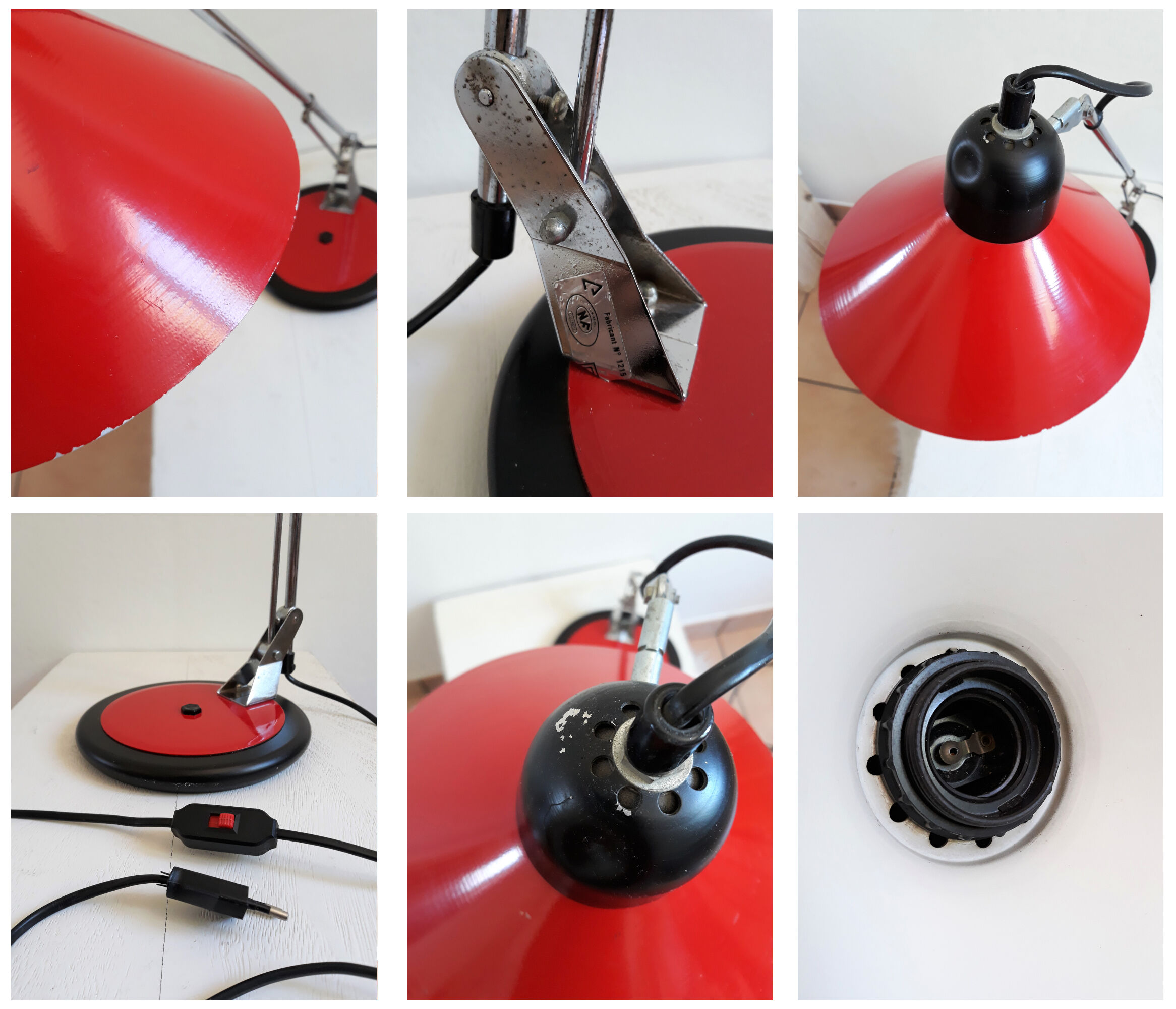 Vintage Lamp Aluminor red