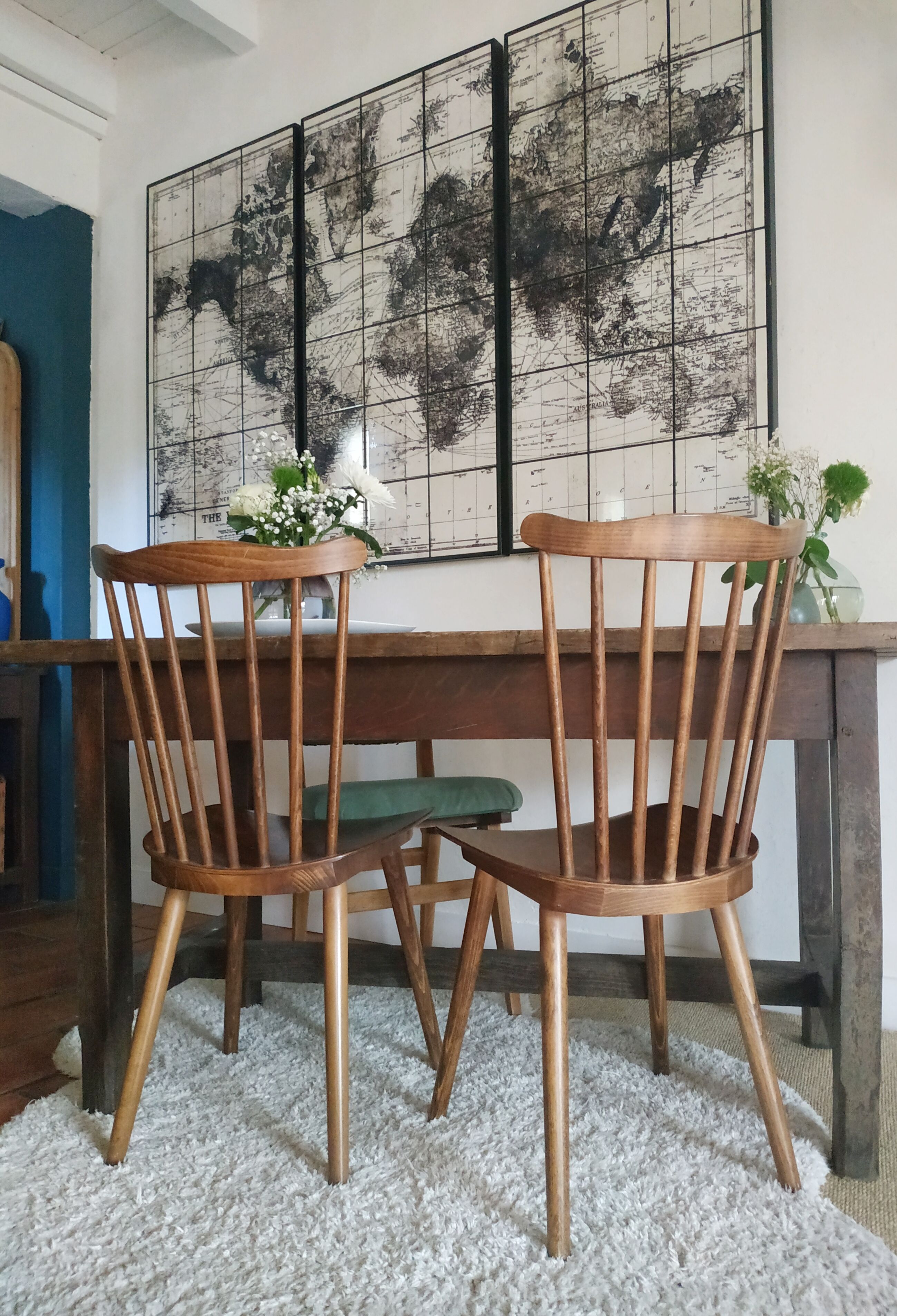 Old solid wood farm table