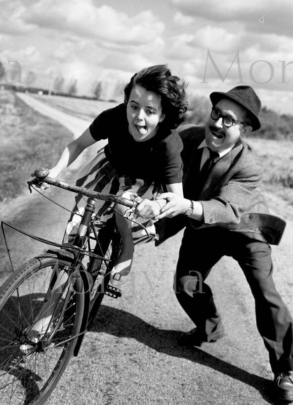 Photograph, “The young girl with a bicycle”, 1959 / Homage to Robert Doisneau