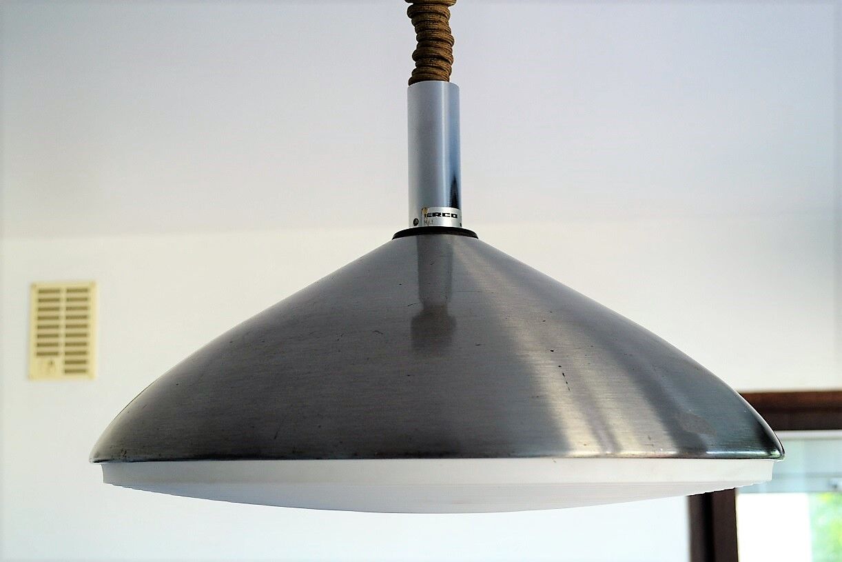 Vintage aluminum  hanging brushed ERCO - Germany s 1970