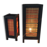 Paire de lampes lanternes japonaises des années 70-80