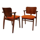 Ilmari Tapiovaara, Set de 2 fauteuils vintage ‘Domus’ , 1946