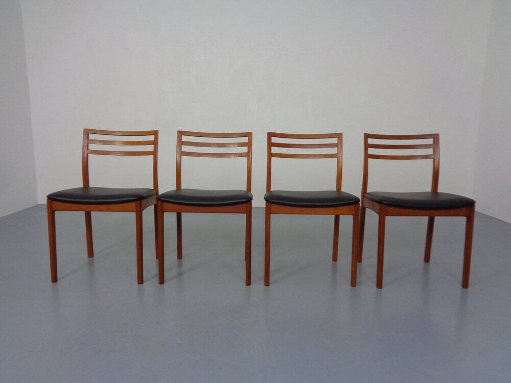 Danish Teak Dining Chairs, 1960s, Set of 4